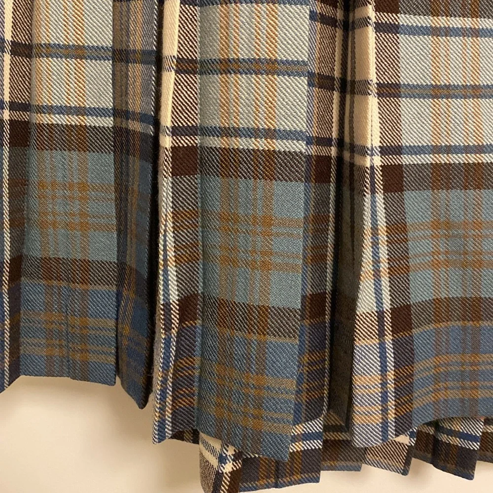 Tartan Pleated Skirt Hues of Blue - Picture 6 of 7